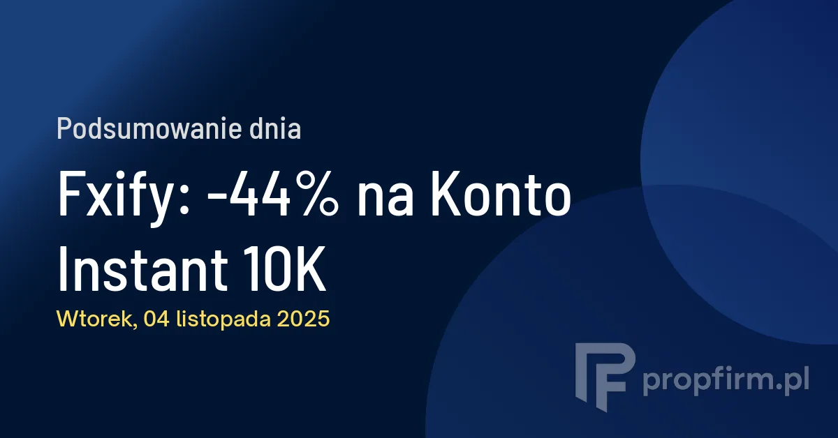 Fxify: -44% na Konto Instant 10K | Podsumowanie Dnia 04.11.2025