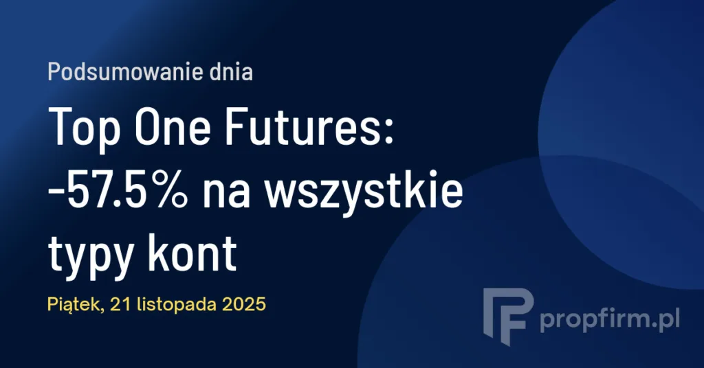 Top One Futures: -57.5% na wszystkie typy kont | Podsumowanie Dnia 21.11.2025