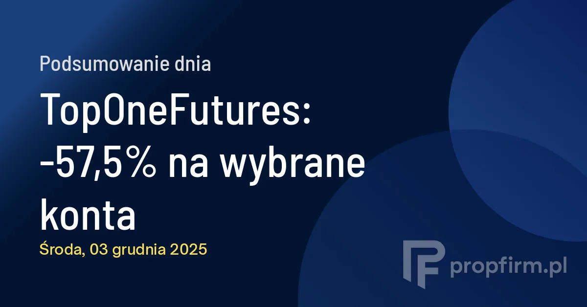 TopOneFutures: -57,5% na wybrane konta | Podsumowanie Dnia 03.12.2025