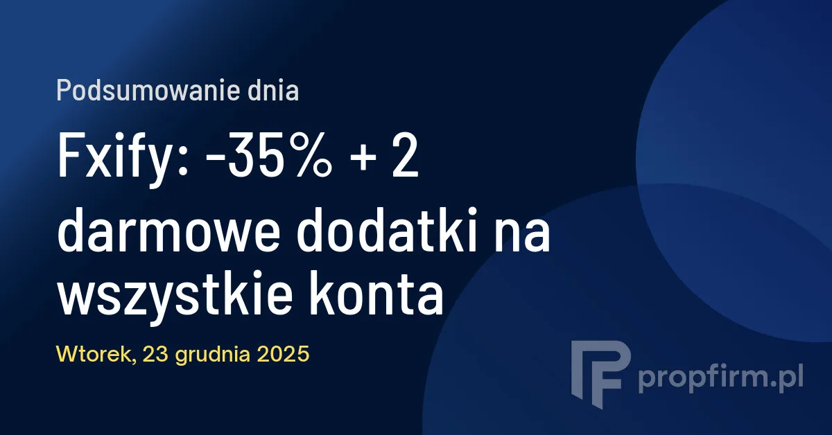 Fxify: -35% + 2 darmowe dodatki na wszystkie konta | Podsumowanie Dnia 23.12.2025