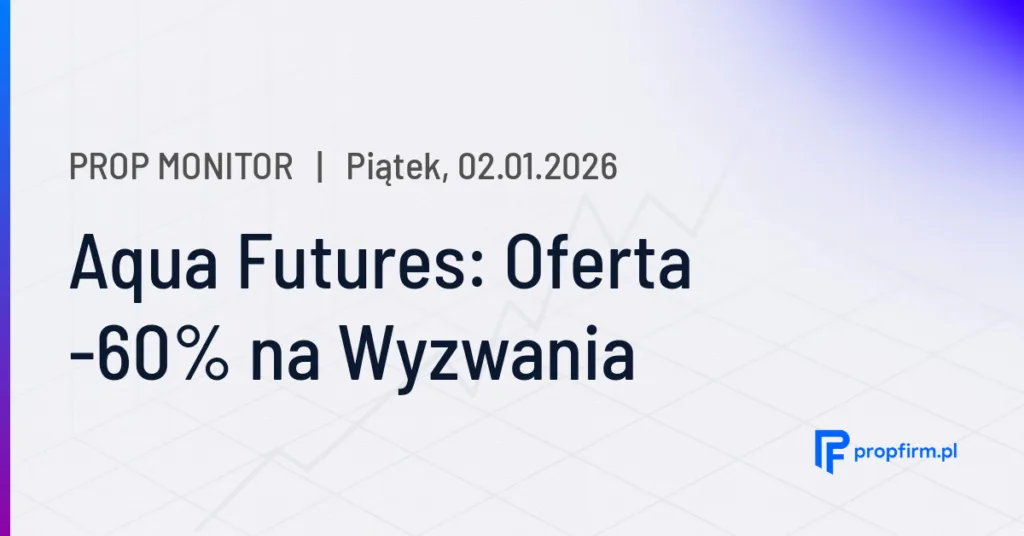Aqua Futures: Oferta -60% na Wyzwania | Prop Monitor 02.01.2026