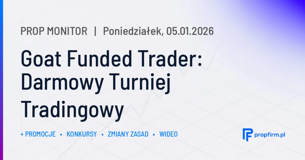 Goat Funded Trader: Darmowy Turniej Tradingowy | Prop Monitor 05.01.2026
