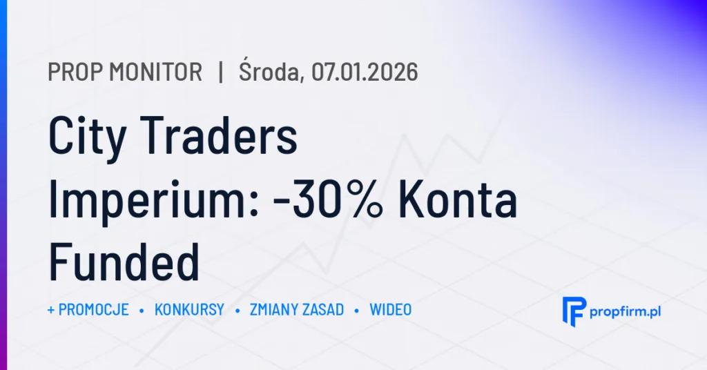 City Traders Imperium: -30% Konta Funded | Prop Monitor 07.01.2026