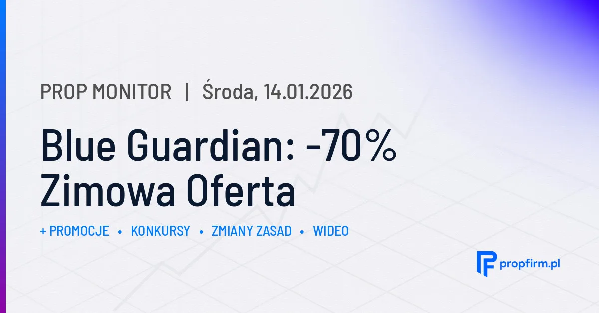 Blue Guardian: -70% Zimowa Oferta | Prop Monitor 14.01.2026