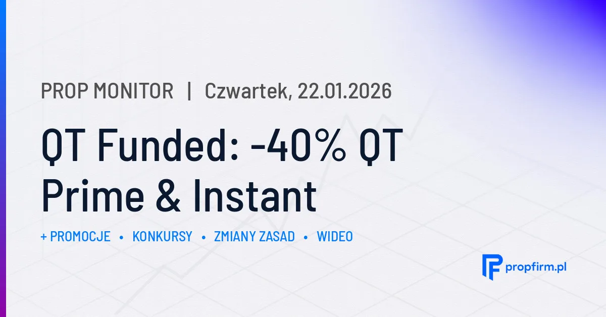QT Funded: -40% QT Prime & Instant | Prop Monitor 22.01.2026