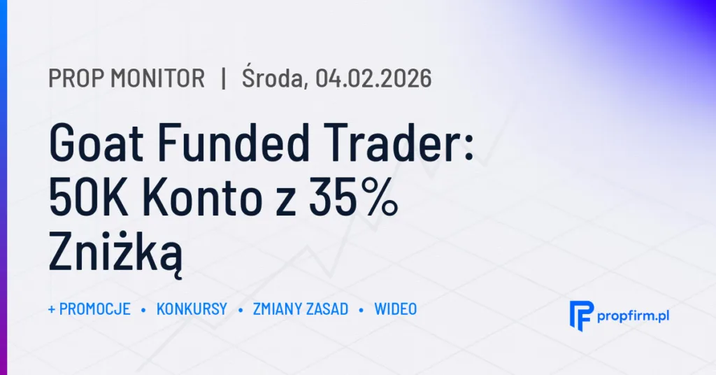 Goat Funded Trader: 50K Konto z 35% Zniżką | Prop Monitor 04.02.2026