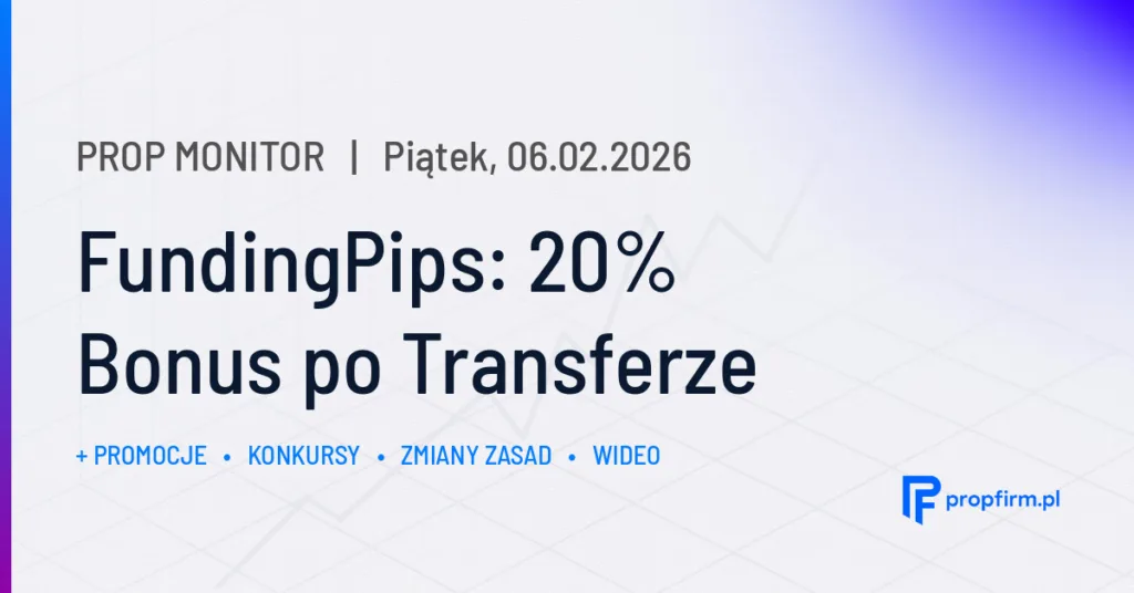 FundingPips: 20% Bonus po Transferze | Prop Monitor 06.02.2026
