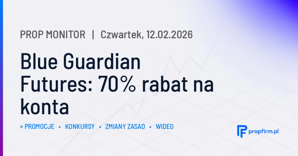 Blue Guardian Futures: 70% rabat na konta | Prop Monitor 12.02.2026