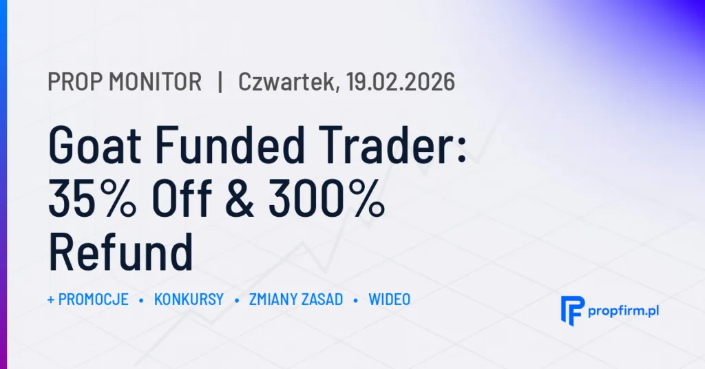 Goat Funded Trader: 35% Off & 300% Refund | Prop Monitor 19.02.2026