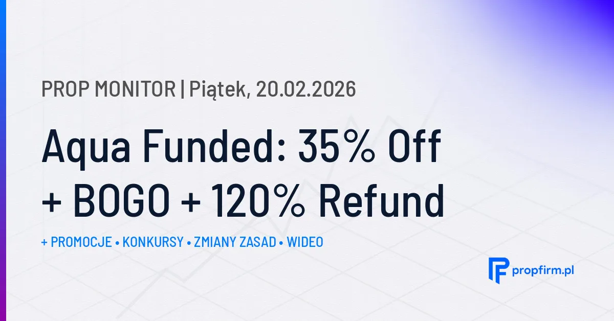 Aqua Funded: 35% Off + BOGO + 120% Refund | Prop Monitor 20.02.2026