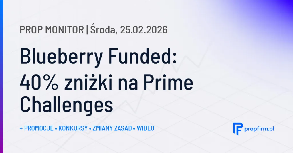Blueberry Funded: 40% zniżki na Prime Challenges | Prop Monitor 25.02.2026