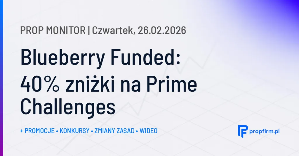Blueberry Funded: 40% zniżki na Prime Challenges | Prop Monitor 26.02.2026