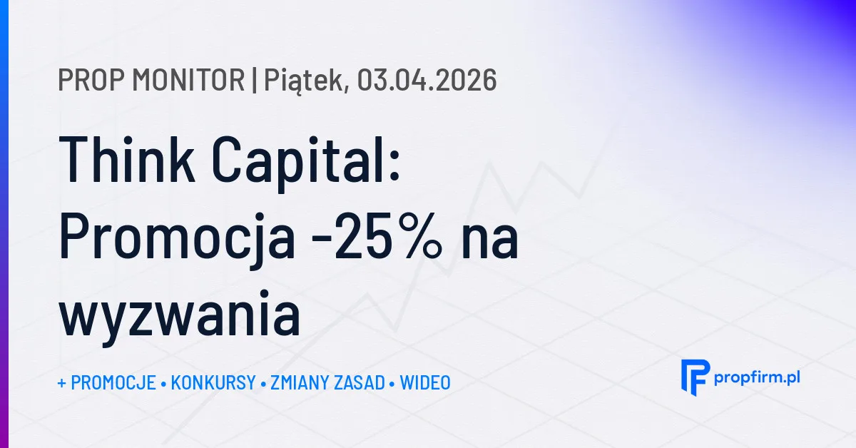 Think Capital: Promocja -25% na wyzwania | Prop Monitor 03.04.2026