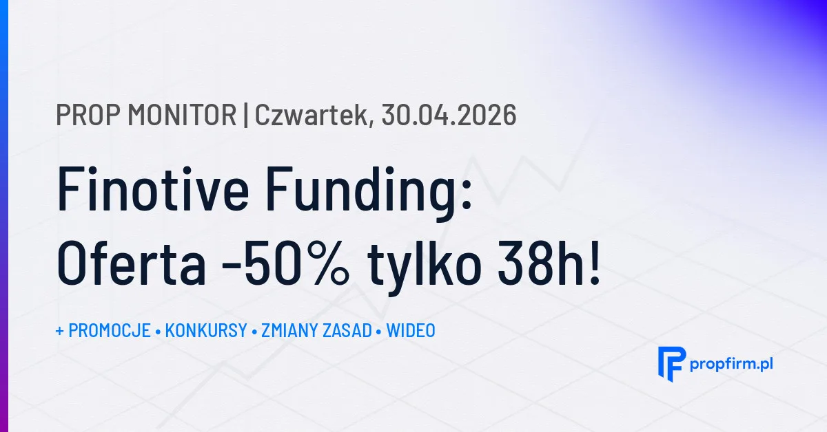 Finotive Funding: Oferta -50% tylko 38h! | Prop Monitor 30.04.2026