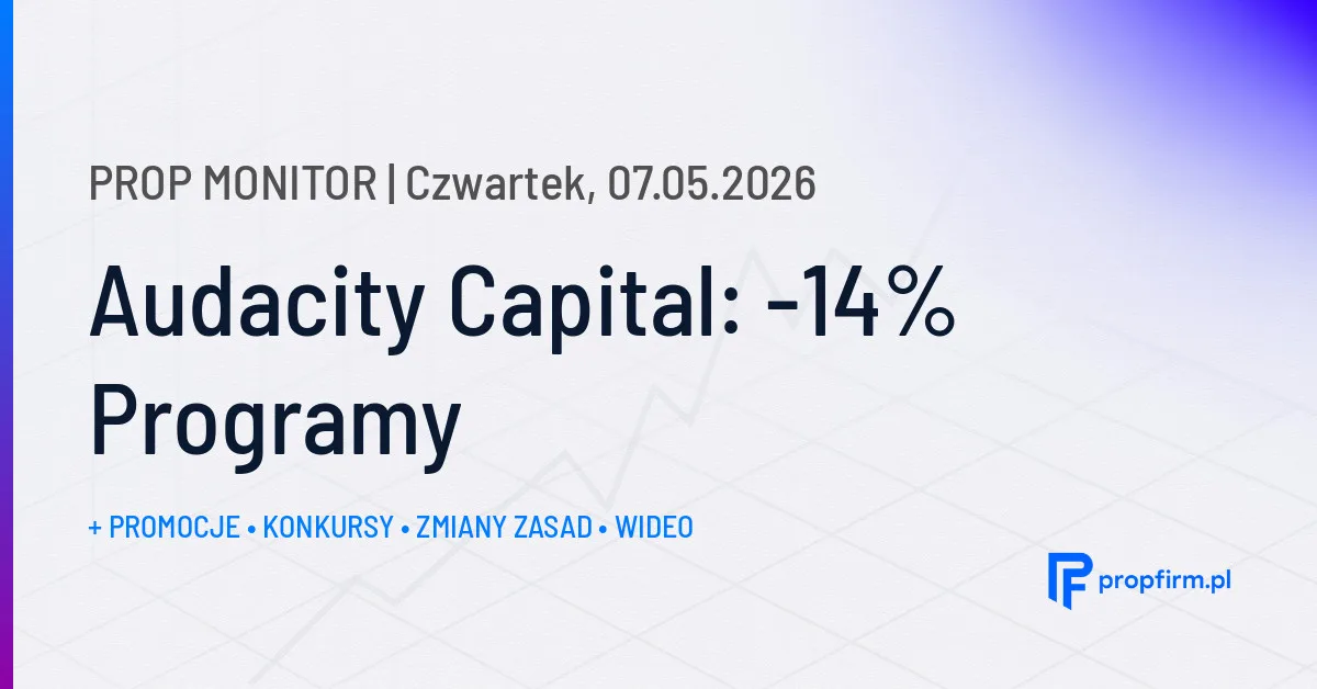 Audacity Capital: -14% Programy | Prop Monitor 07.05.2026