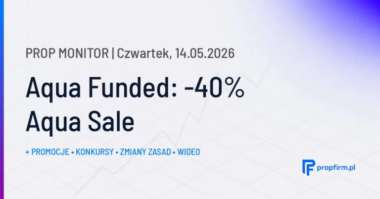 Aqua Funded: -40% Aqua Sale | Prop Monitor 14.05.2026