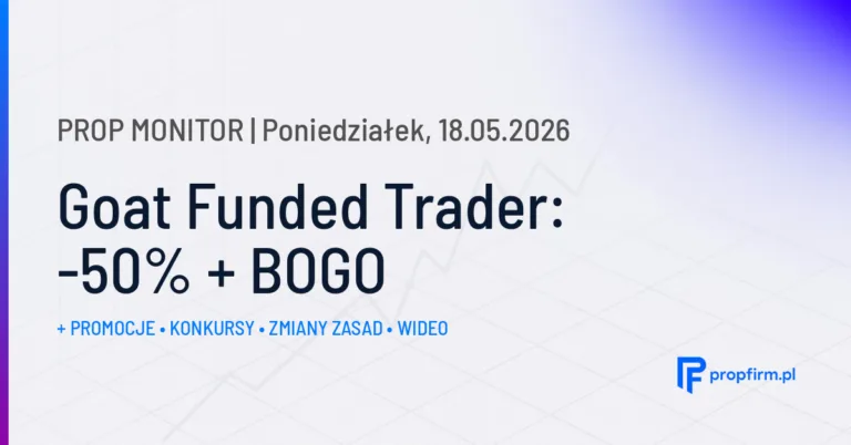 Goat Funded Trader: -50% + BOGO | Prop Monitor 18.05.2026