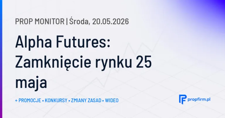 Alpha Futures: Zamknięcie rynku 25 maja | Prop Monitor 20.05.2026