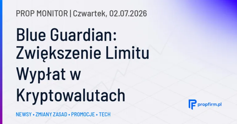 Prop Monitor: Blue Guardian zwiększa limit wypłat w kryptowalutach do 10 tys. USD