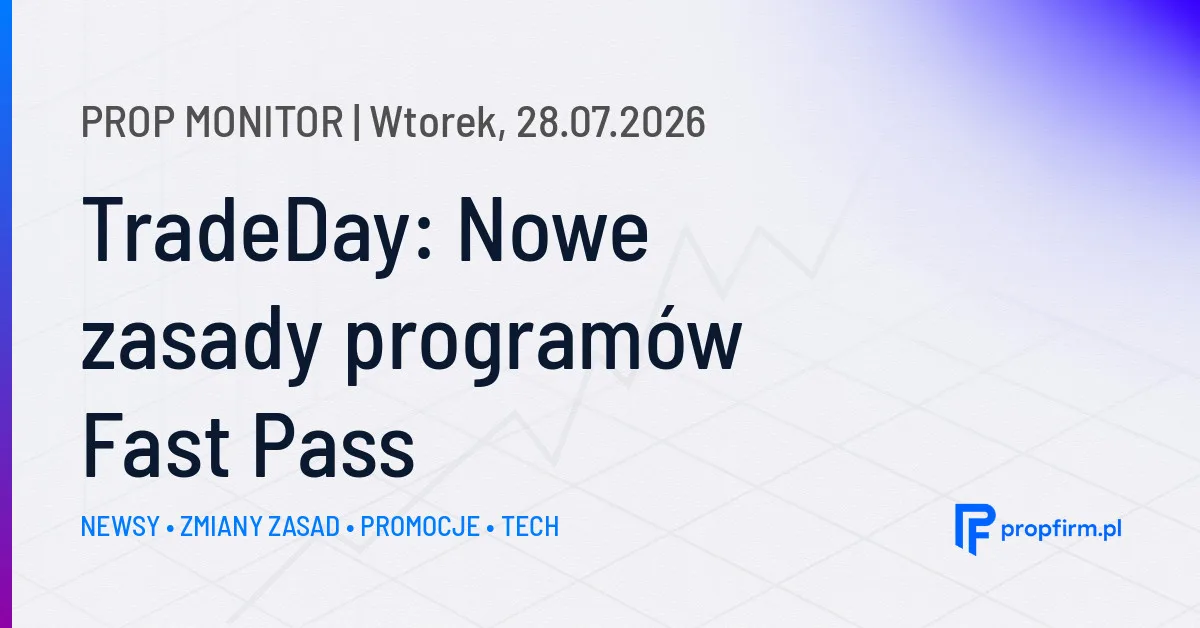 Prop Monitor: TradeDay wprowadza nowe zasady i limity wypłat w programie Fast Pass