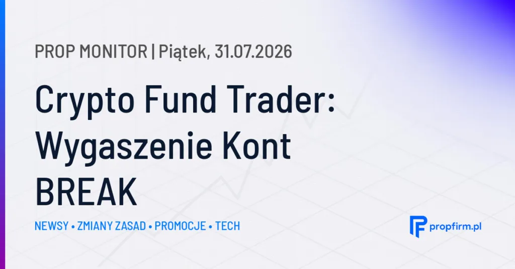 Prop Monitor: Crypto Fund Trader wygasza sprzedaż kont BREAK