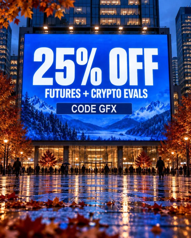 25% zniżki na ewaluacje Futures i Crypto