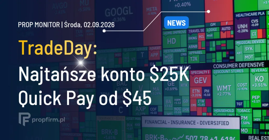 Prop Monitor: TradeDay wprowadza konto $25K Quick Pay od $45