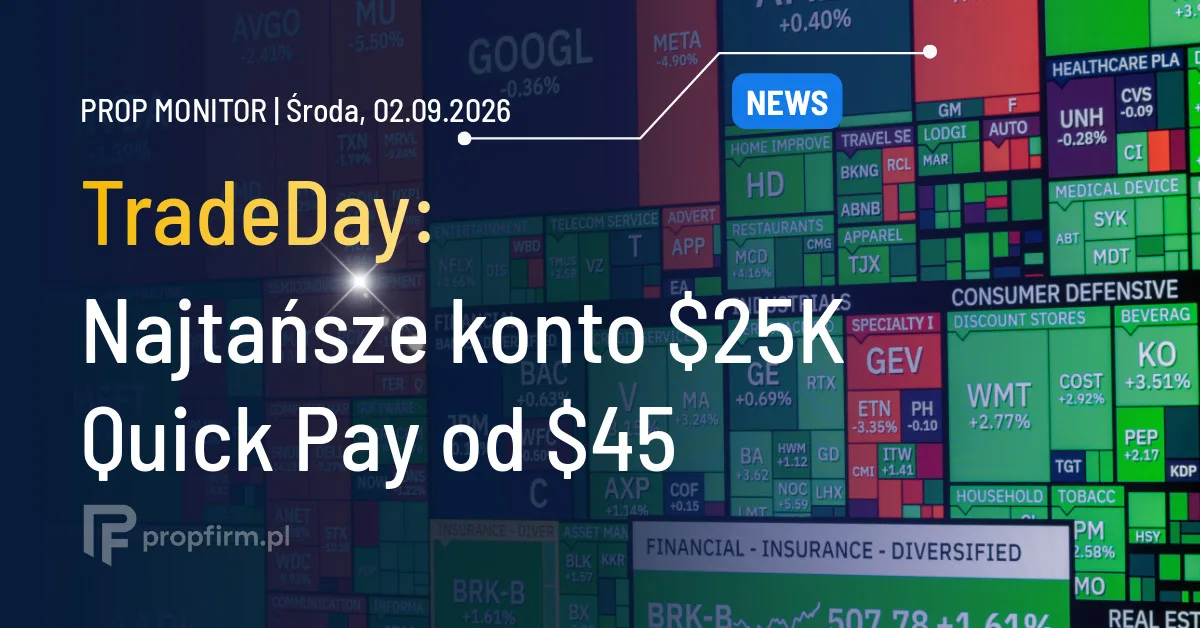 Prop Monitor: TradeDay wprowadza konto K Quick Pay od