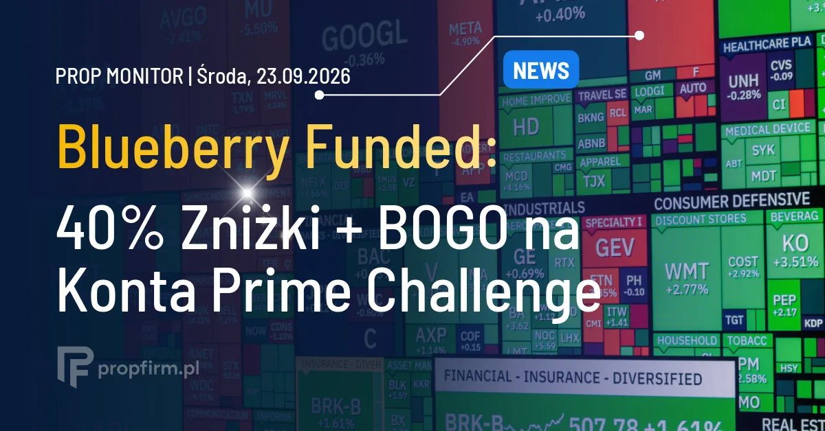 Prop Monitor: Blueberry Funded z promocją 40% zniżki i BOGO